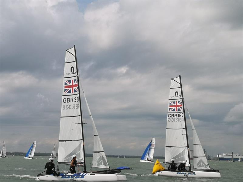 UK Nacra 15 Nationals at Weston photo copyright Joanne Hill taken at Weston Sailing Club and featuring the Nacra 15 class