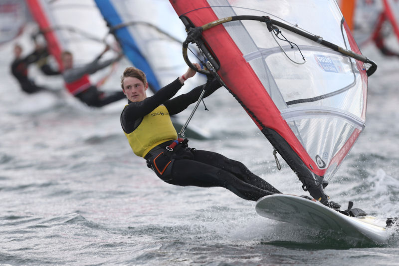 Kieran Martin on day four of the RYA Youth National Championships photo copyright Marc Turner / RYA taken at Largs Sailing Club and featuring the RS:X class