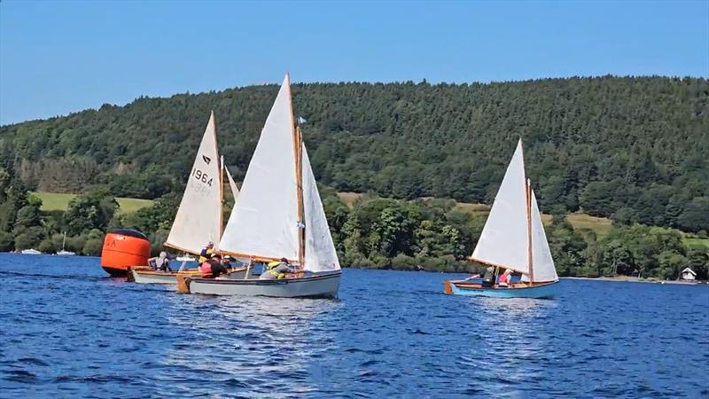 Mark rounding during the Gaffling Dinghy Championship at Ullswater photo copyright Mary Gibbs taken at Ullswater Yacht Club and featuring the Gaffers class