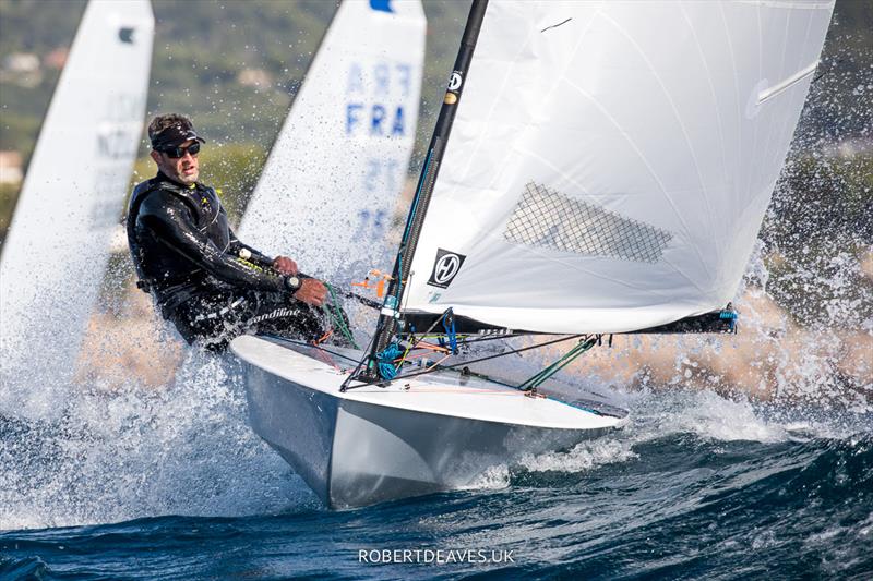 Ed Bradburn on day 3 of the OK Dinghy Europeans in Bandol - photo © Robert Deaves / www.robertdeaves.uk