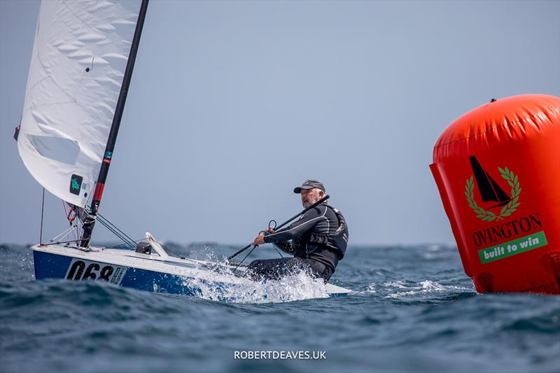 OK Dinghy Worlds practice race - Greg Wilcox, NZL - photo © Robert Deaves / www.robertdeaves.uk