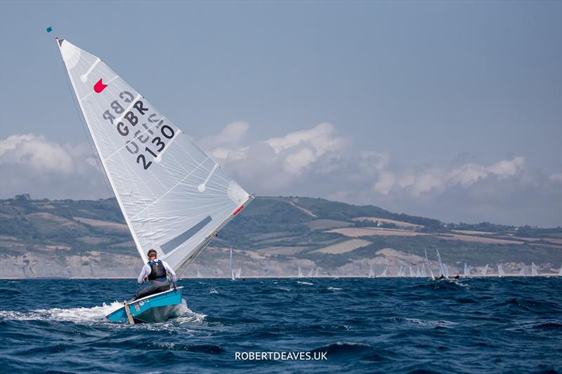 OK Dinghy Worlds practice race - Some had it perfectly under control...James Long, GBR - photo © Robert Deaves / www.robertdeaves.uk