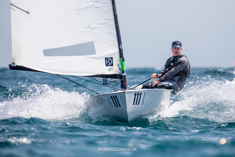 OK Dinghy Worlds practice race - Jim Hunt, GBR - photo © Robert Deaves / www.robertdeaves.uk