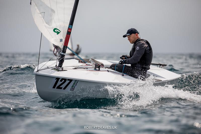 OK Dinghy Worlds Day 1 - Niklas Edler, SWE - photo © Robert Deaves / www.robertdeaves.uk