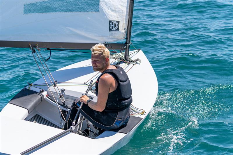 Ben Flower - PRO-SET Epoxy OK class UK National Championships at Brixham photo copyright Tom Wild taken at Brixham Yacht Club and featuring the OK class