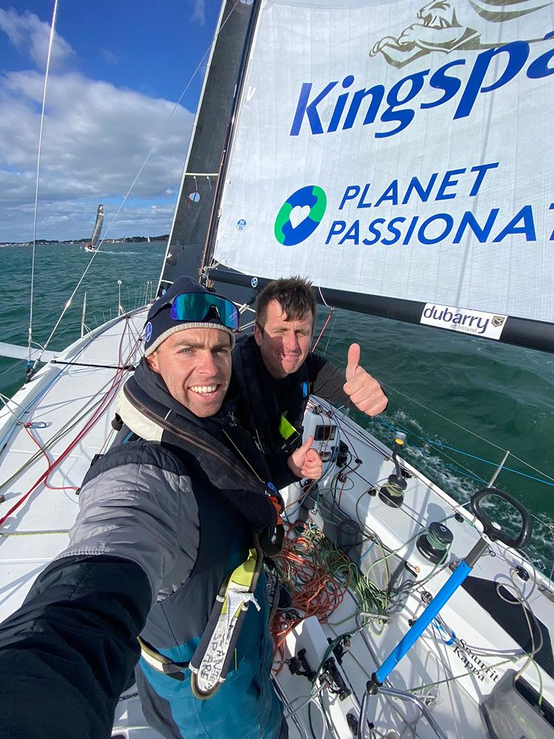 Tom Dolan and Paul Morvan  photo copyright Tom Dolan Racing taken at Société Nautique de La Trinité-sur-Mer and featuring the IMOCA class