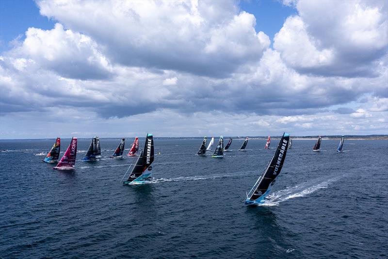 The IMOCA fleet at the start of the 2024 Défi Azimut 48h race - photo © Jean-Marie Liot / Défi Azimut