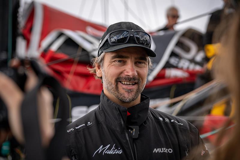 Boris Herrmann before the dock-off this Thursday 12 September photo copyright Marie Lefloch / Team Malizia taken at  and featuring the IMOCA class