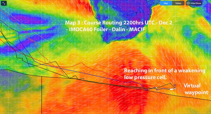 MACIF - Charlie Dalin - Map 4 - end of route - Dec 2, 2024 photo copyright Predictwind S-WNZ taken at Royal New Zealand Yacht Squadron and featuring the IMOCA class