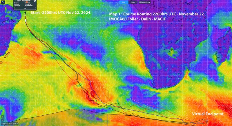 MACIF - Charlie Dalin - Map 1 - November 22, 2024 photo copyright Predictwind S-WNZ taken at Royal New Zealand Yacht Squadron and featuring the IMOCA class