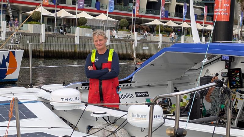 Pip Hare (Medallia) arrives in Melbourne - December 29, 2024  photo copyright Team Medallia taken at Royal Yacht Squadron and featuring the IMOCA class