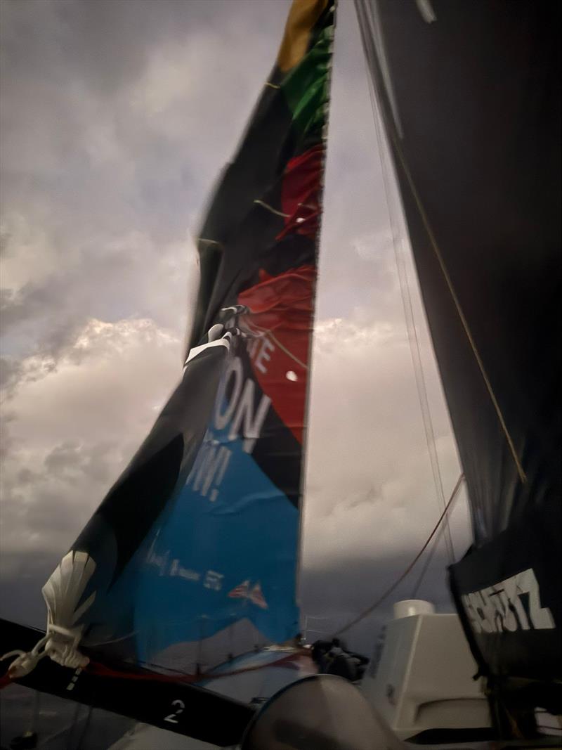 Boris Herrmann noticed the flapping J2 due to its broken hook this morning on Day 61 of the Vendée Globe 2024-2025 photo copyright Boris Herrmann / Team Malizia taken at  and featuring the IMOCA class