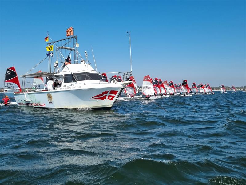 Gold Fleet Start during the 2023 AUS O'pen Skiff Championship - photo © AUS O'pen Skiff Association