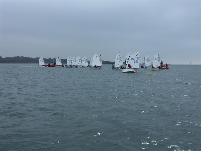 IOCA (South) Regatta Fleet Training at Warsash photo copyright Geoff Camm taken at Warsash Sailing Club and featuring the Optimist class