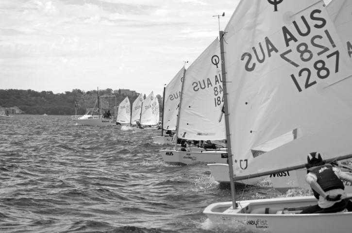 Startline action from the Optimist Western Australian State Championship - photo © Rick Steuart