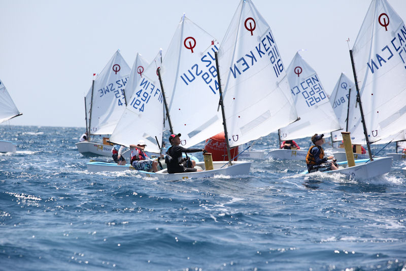 Optimist Europeans at Tavira, Portugal day 1 photo copyright Tavira Sailing taken at Clube Náutico de Tavira and featuring the Optimist class