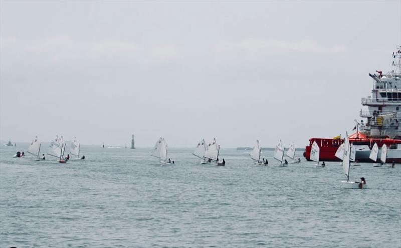 Optimist class sailors take to the waters of Cartagena Bay during Cartagena Sailing Week 2024. This year, the event returns from April 11–20, 2025, welcoming top Laser/ILCA and Sunfish competitors from across the Americas for high-level training & racing - photo © Club de Pesca Marina Cartagena