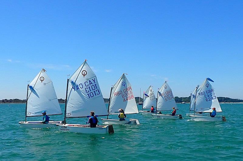 Upwind leg - Optimist Red Ribbon Regatta at Hayling Island - photo © Melvyn Cooper