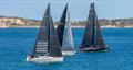 Rudder Cup winner DasherplusFisher How Bizarre (left) with Quixotic and Scarlet Runner (right) - 2024 Melbourne to Devonport Rudder Cup © Al Dillon