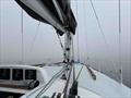 New England style pea soup fog, as seen on Puget Sound from the deck of Jonathan and Libby McKee's Riptide 44, Dark Star © David Schmidt