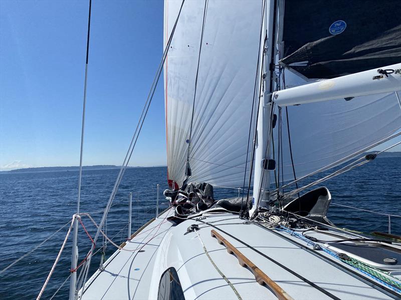 Sailing southbound down Puget Sound on the 2024 Vashon Island Race photo copyright David Schmidt taken at Seattle Yacht Club and featuring the ORC class