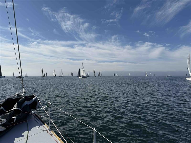 The fleet emerges from the fog, just before the start photo copyright David Schmidt taken at Corinthian Yacht Club of Seattle and featuring the ORC class