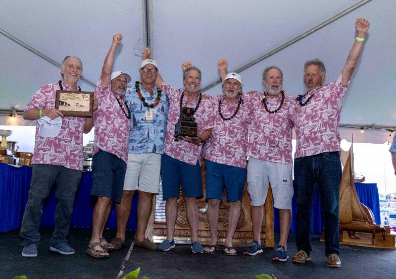 Never too old to win a trophy at Transpac: the Heroic Heart crew takes home the Ilio Aukai - Transpac 2025 photo copyright Sharon Green/Ultimate Sailing taken at Transpacific Yacht Club and featuring the ORC class