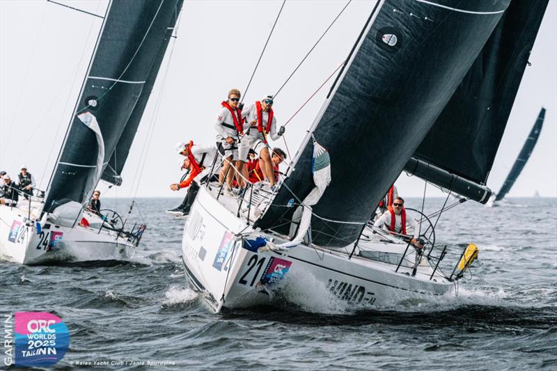 WINDWHISPER being chased by eXciteR in close Class B racing - 2025 Garmin ORC World Championship - photo © Janis Spurdzins | Kalev Yacht Club