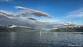 Looking back at the Endicott Bar as we head around to drop the hook at Wood Spit