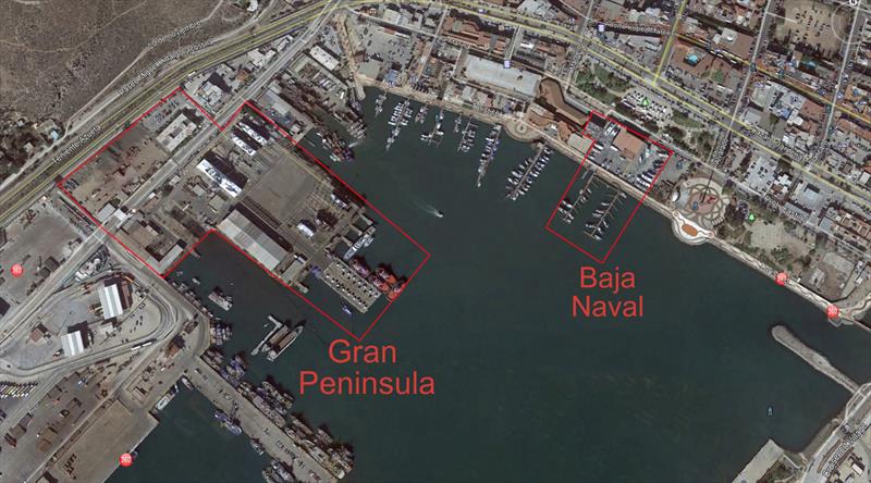 Both boat yards and marina clearly outlined above - photo © Pendana Blog, www.pendanablog.com