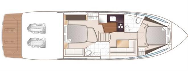 V50 Deck Saloon – lower deck - photo © Princess Yachts