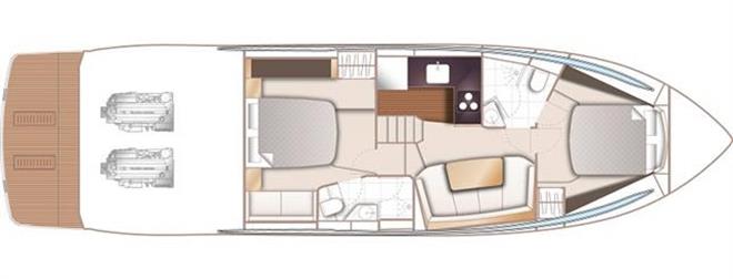 V50 Open – lower deck - photo © Princess Yachts