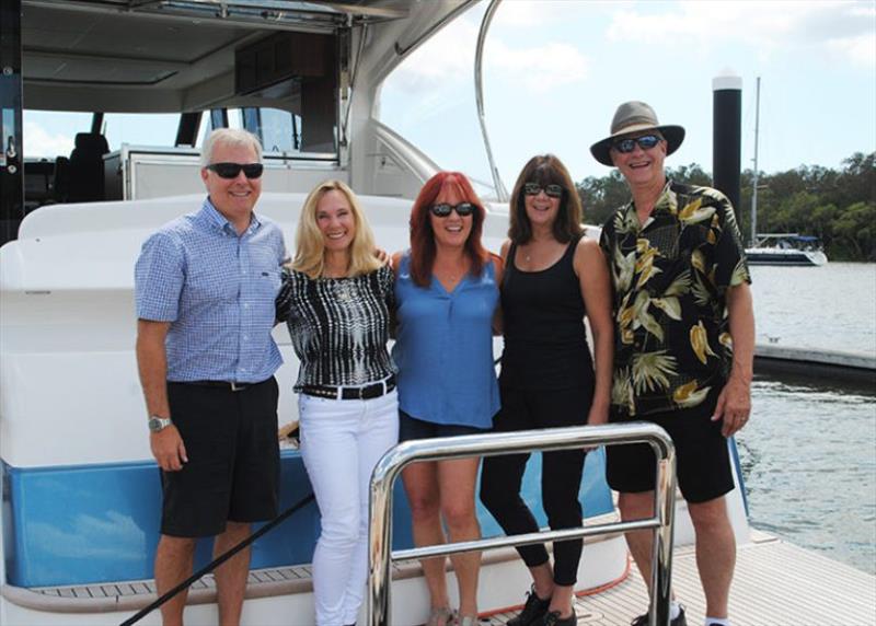End of the voyage – Mike and Diane with Shelly Tomberg, Cherie Hill and Bob Tomberg photo copyright Riviera Australia taken at  and featuring the Power boat class
