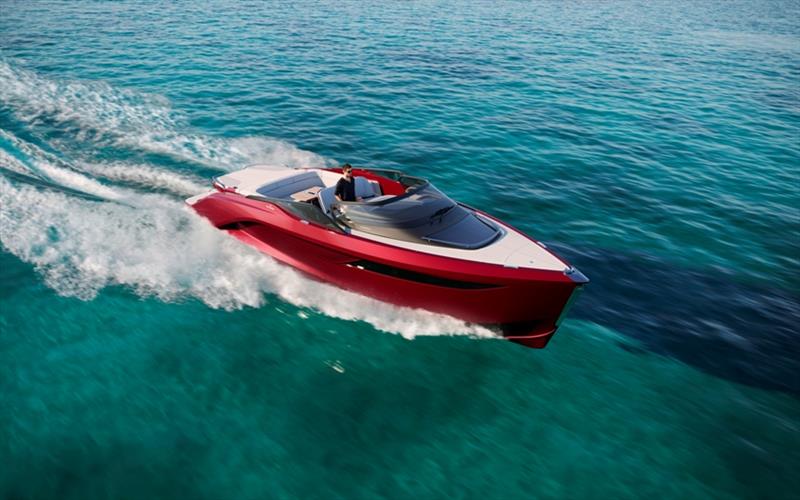 Princess R35 - Exterior running (Signal Red) photo copyright Princess Yachts taken at  and featuring the Power boat class