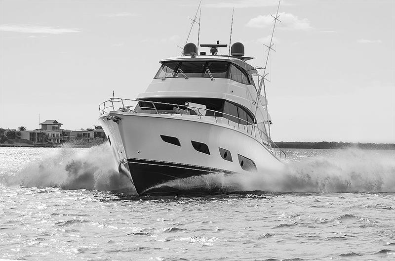 Ultra distinctive - you will know one of Riviera's 68/72 Sports Motor Yachts when you see one! photo copyright John Curnow taken at  and featuring the Power boat class