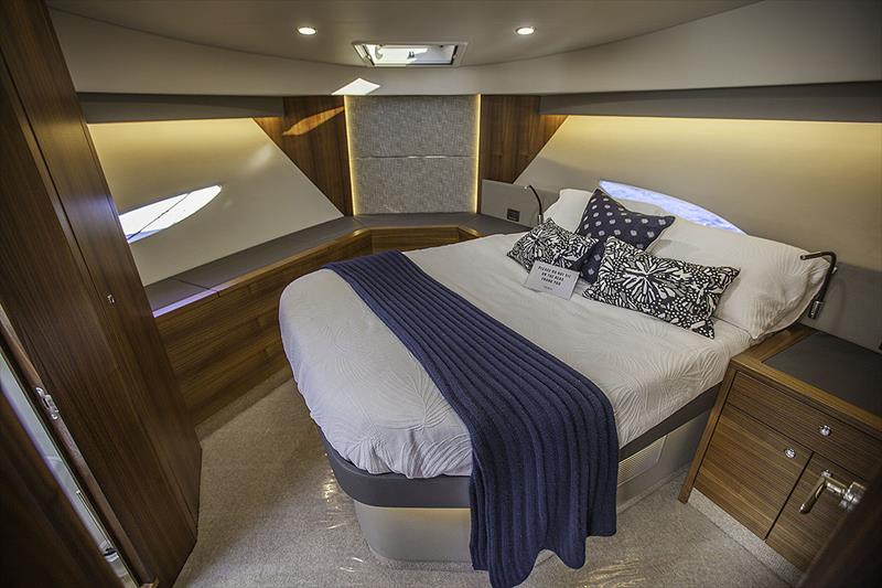 Up for'ard in the VIP Stateroom of the Maritimo X60 photo copyright John Curnow taken at  and featuring the Power boat class