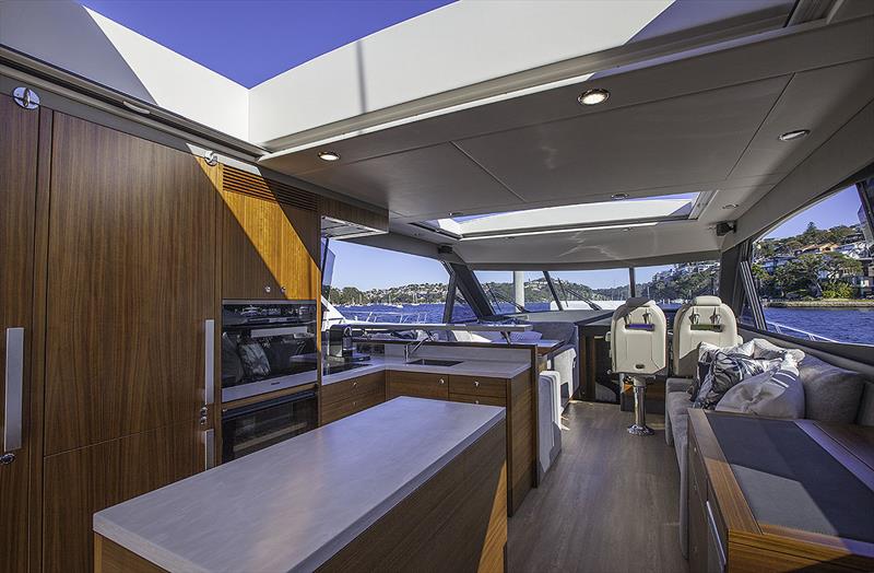 One of the must haves - the sunroof above the galley on board the Maritimo X60 photo copyright John Curnow taken at  and featuring the Power boat class