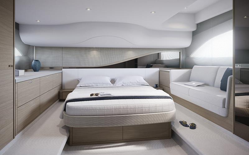 Princess Yachts F45 Flybridge - Interior owners stateroom photo copyright Princess Yachts taken at  and featuring the Power boat class