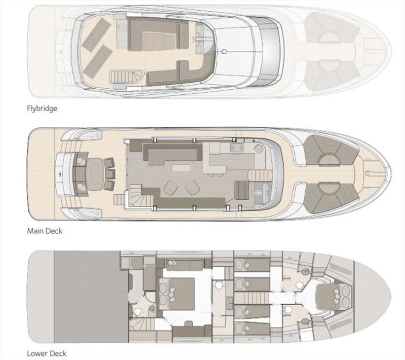 MCY 70 - General arrangements photo copyright Monte Carlo Yachts taken at  and featuring the Power boat class