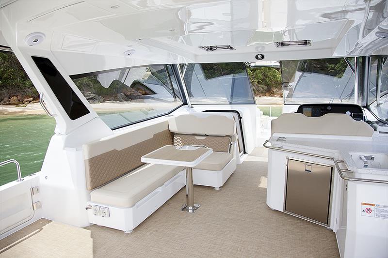Aquila 36 with the plush, ultra leather mocha trim, and soft touch carpet - photo © John Curnow