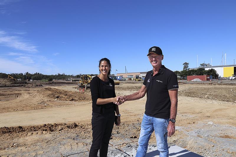 Charmaine Webb and Tony Longhurst on site at The Boat Works new super yacht facility photo copyright John Curnow taken at  and featuring the Power boat class