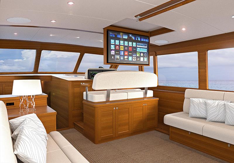 In the Main Saloon of the new Grand Banks 54 - photo © Grand Banks/Palm Beach