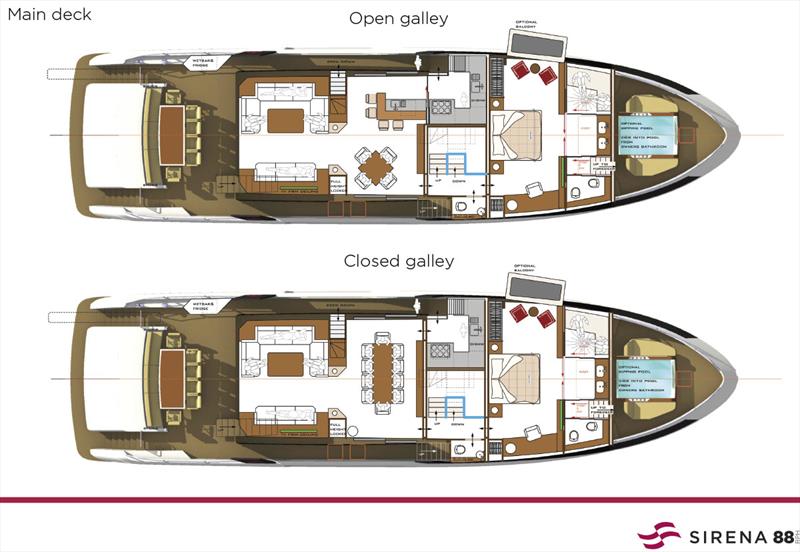New Sirena 88 - Main deck photo copyright Sand People taken at  and featuring the Power boat class
