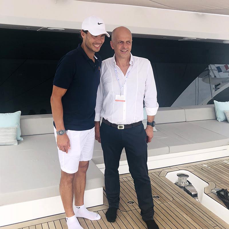 Rafael Nadal and Francis Lapp during Cannes Yachting Festival 2018 photo copyright Sunreef Yachts taken at  and featuring the Power boat class