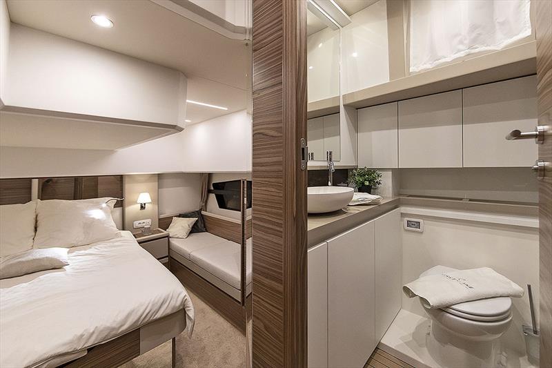 Greenline 45 Fly - Master Bedroom and Bathroom - photo © Greenline Yachts
