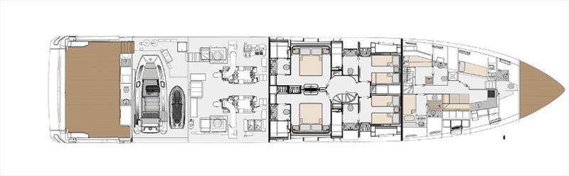 Lower deck - Azimut Grande Trideck - photo © Azimut Yachts