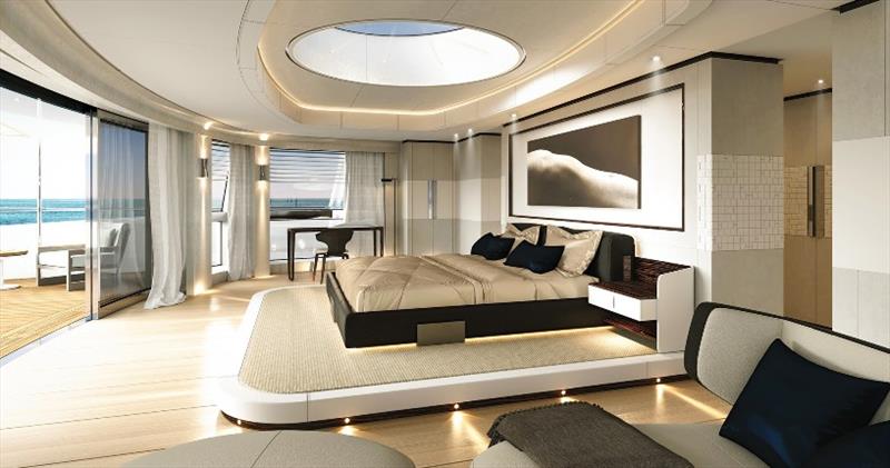Sanlorenzo 62Steel - Owner apartment and deck - photo © Sanlorenzo Yachts