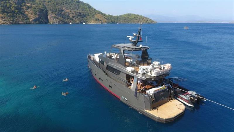 Bering 70 and Hysucat photo copyright Bering Yachts taken at  and featuring the Power boat class