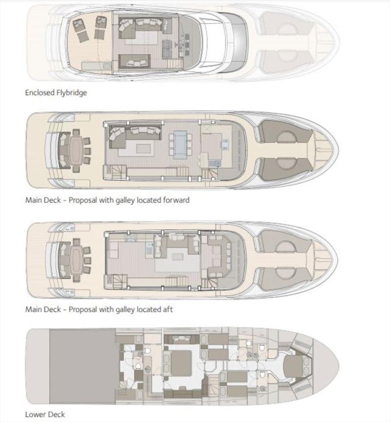 MCY 76 Skylounge - General arrangements - photo © Monte Carlo Yachts
