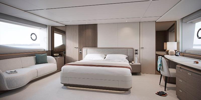 Princess X80 - master stateroom photo copyright Princess Yachts taken at  and featuring the Power boat class